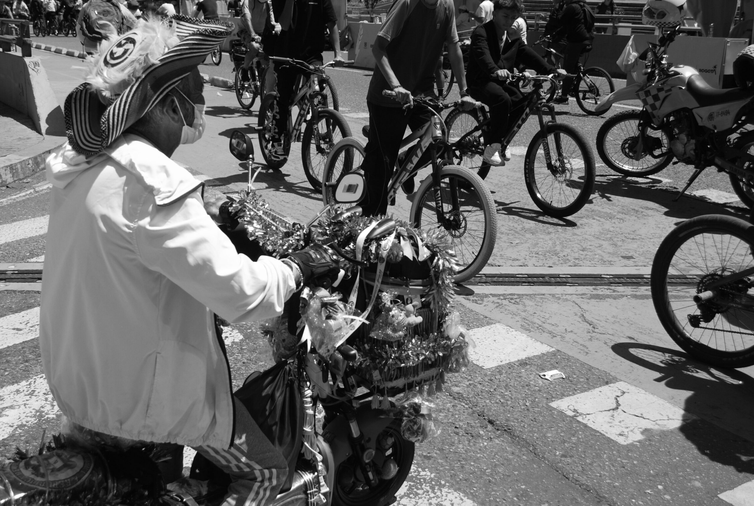 Santiago Martinez Chaparro — Bogotá, Colombia. Captured on Carrera Séptima on a Sunday, when the city hands its streets over to cyclists.